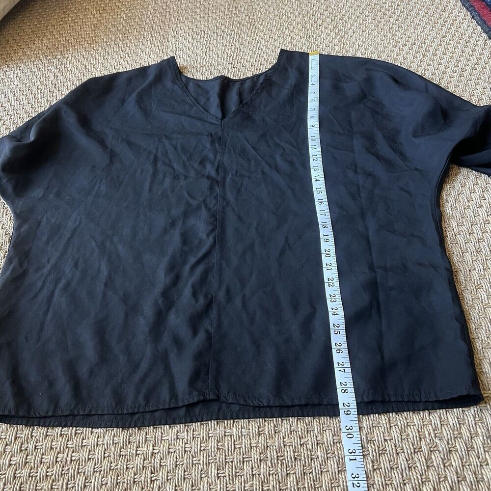 Hackwith Designs HDH Basics Black Dolman Sleeve Top Size Large Lagenlook *Flaw - Picture 6 of 7